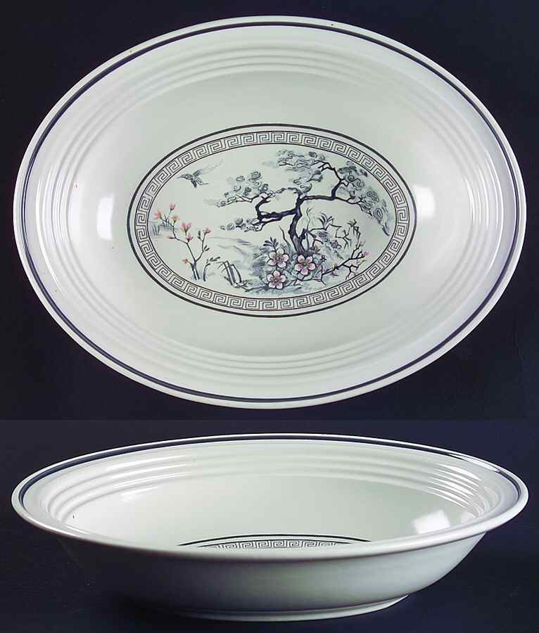 Asian Dawn 10" Oval Vegetable Bowl by Royal Doulton-1