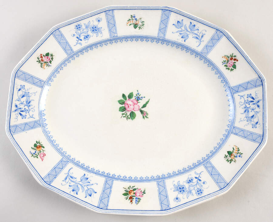 Astbury (Blue, Multicolor) 14" Oval Serving Platter by Royal Doulton-1