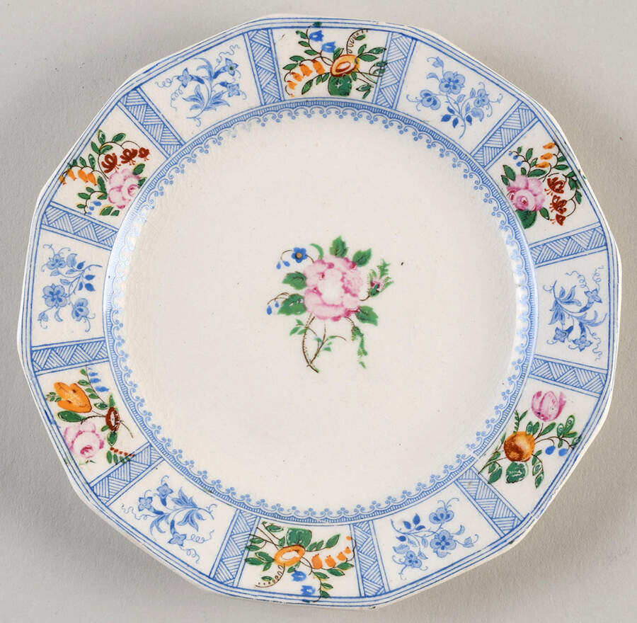 Astbury (Blue, Multicolor) Bread & Butter Plate by Royal Doulton-1