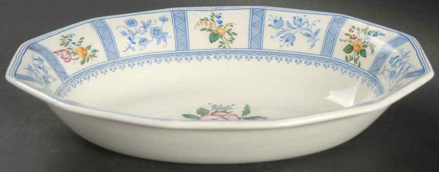 Astbury (Blue, Multicolor) 8" Oval Vegetable Bowl by Royal Doulton-1
