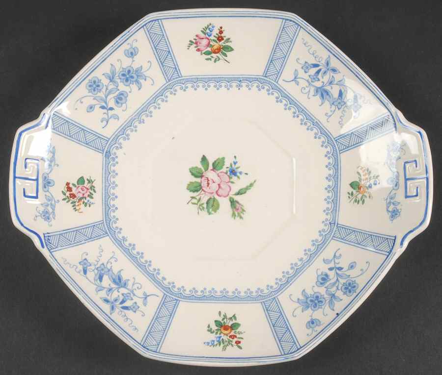 Astbury (Blue, Multicolor) Handled Cake Plate by Royal Doulton-1
