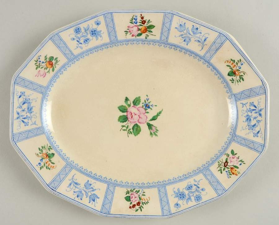 Astbury (Blue, Multicolor) 9" Oval Serving Platter by Royal Doulton-1