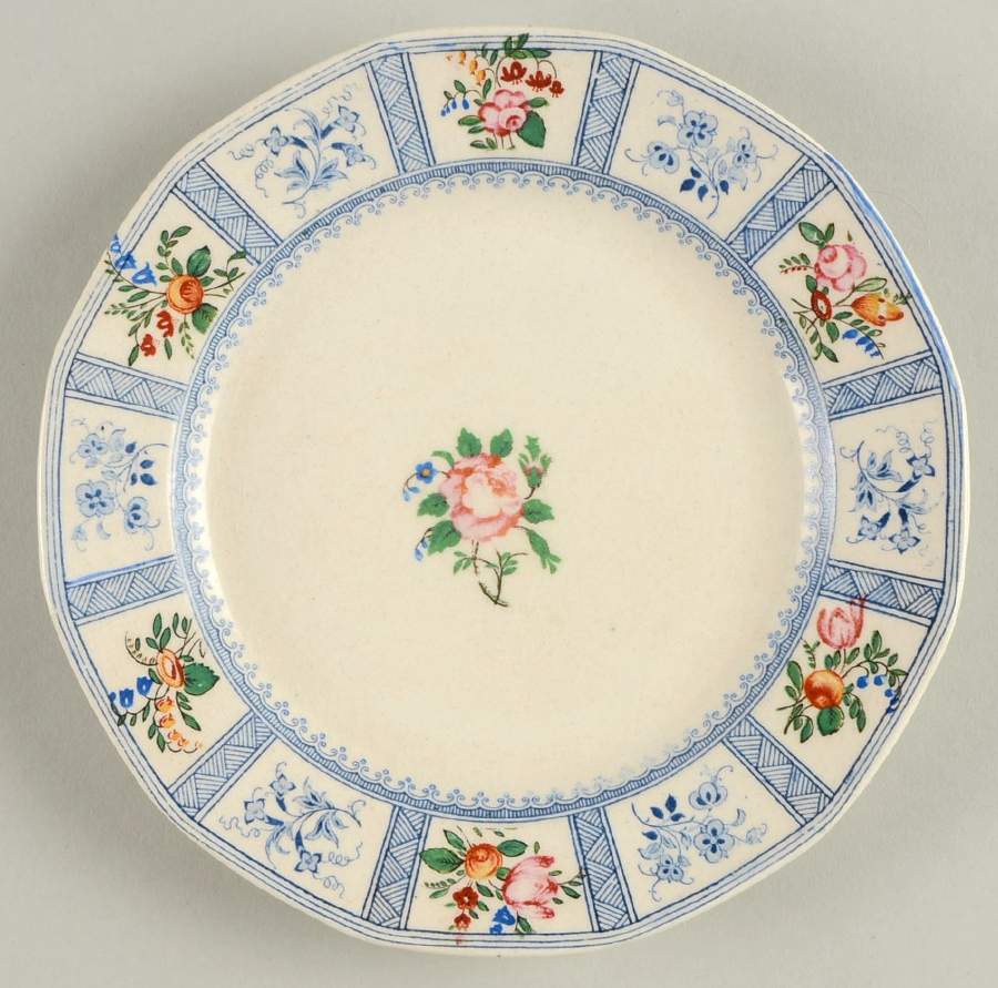 Astbury (Blue, Multicolor) Bread & Butter Plate by Royal Doulton-1