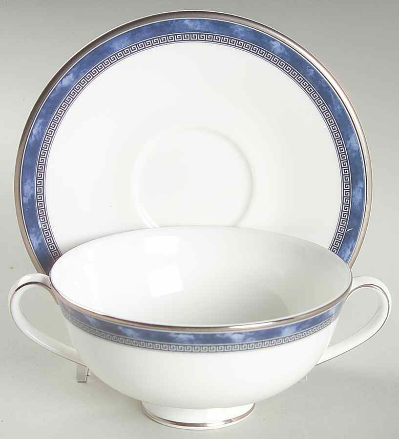 Atlanta Footed Cream Soup Bowl & Saucer Set by Royal Doulton-1