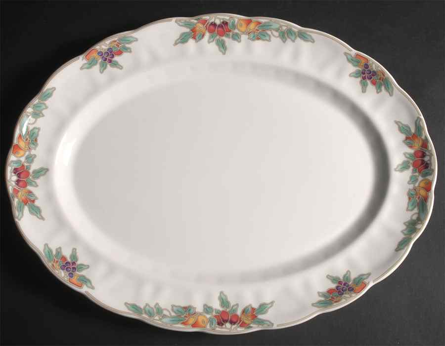 Autumn Fruits 16" Oval Serving Platter by Royal Doulton-1
