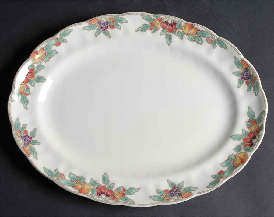 Autumn Fruits 13" Oval Serving Platter by Royal Doulton-1