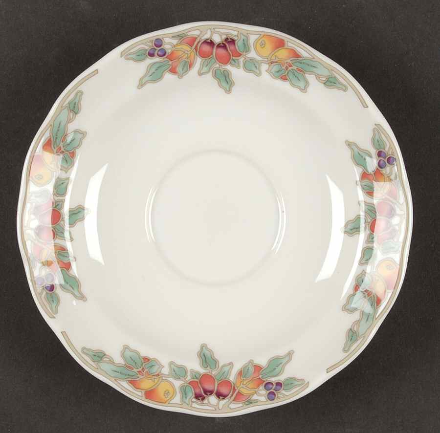 Autumn Fruits Saucer for Breakfast Cup by Royal Doulton-1