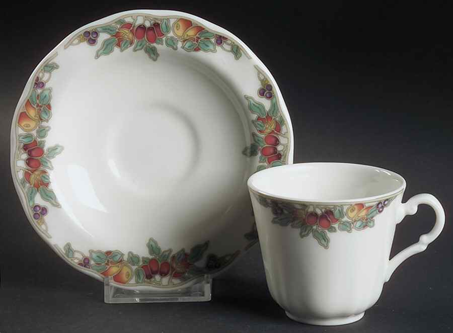 Autumn Fruits Flat Demitasse Cup & Saucer Set by Royal Doulton-1