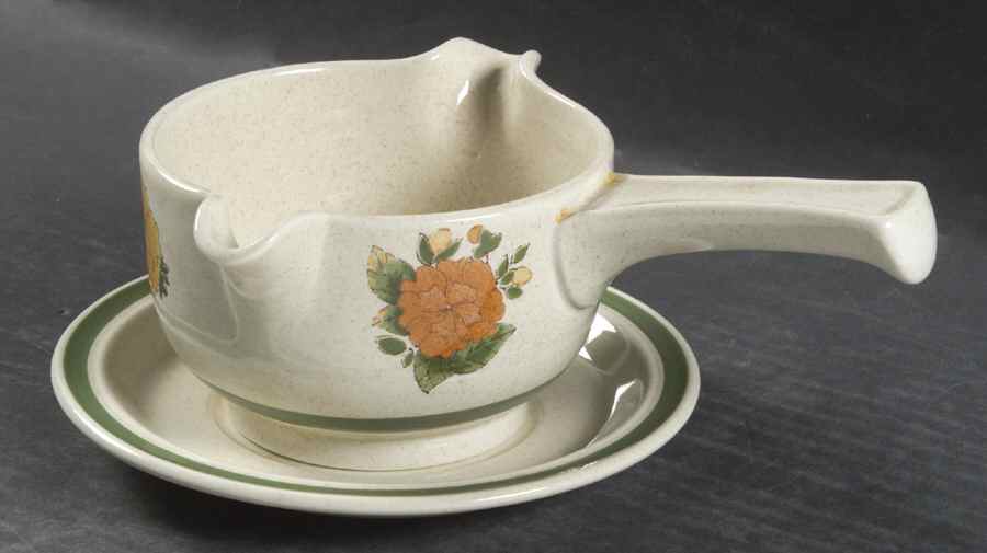 Autumn Morn Stick Handle Gravy Boat & Saucer by Royal Doulton-1