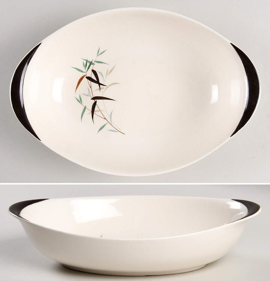 Bamboo 9" Oval Vegetable Bowl by Royal Doulton-1