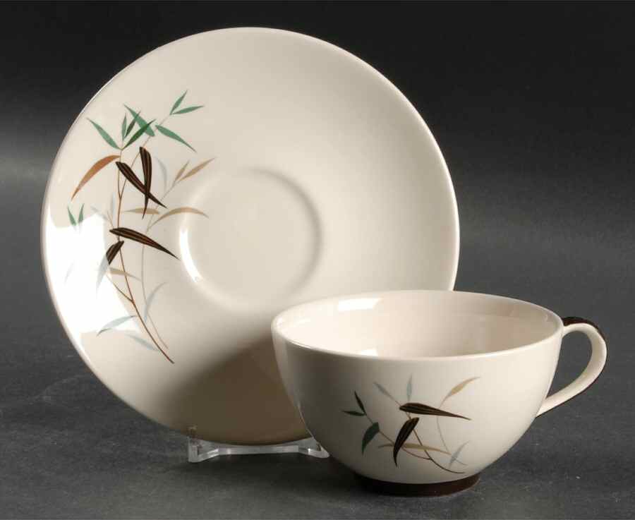 Bamboo Flat Cup & Saucer Set by Royal Doulton-1
