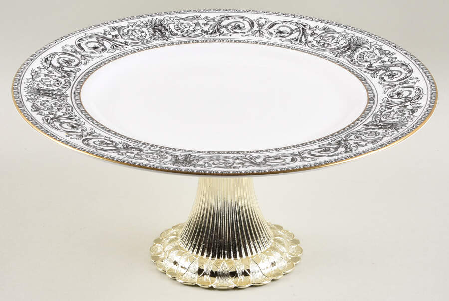Baronet Cake Stand with 4"-5" Metal Pedestal  Hc by Royal Doulton-1
