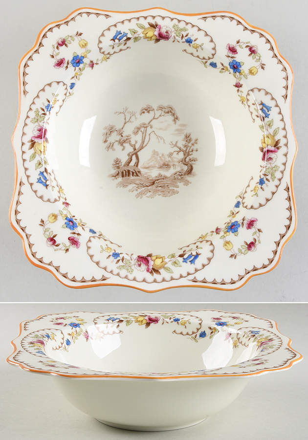 The Beaufort (Center Design) 9" Square Vegetable Bowl by Royal Doulton-1