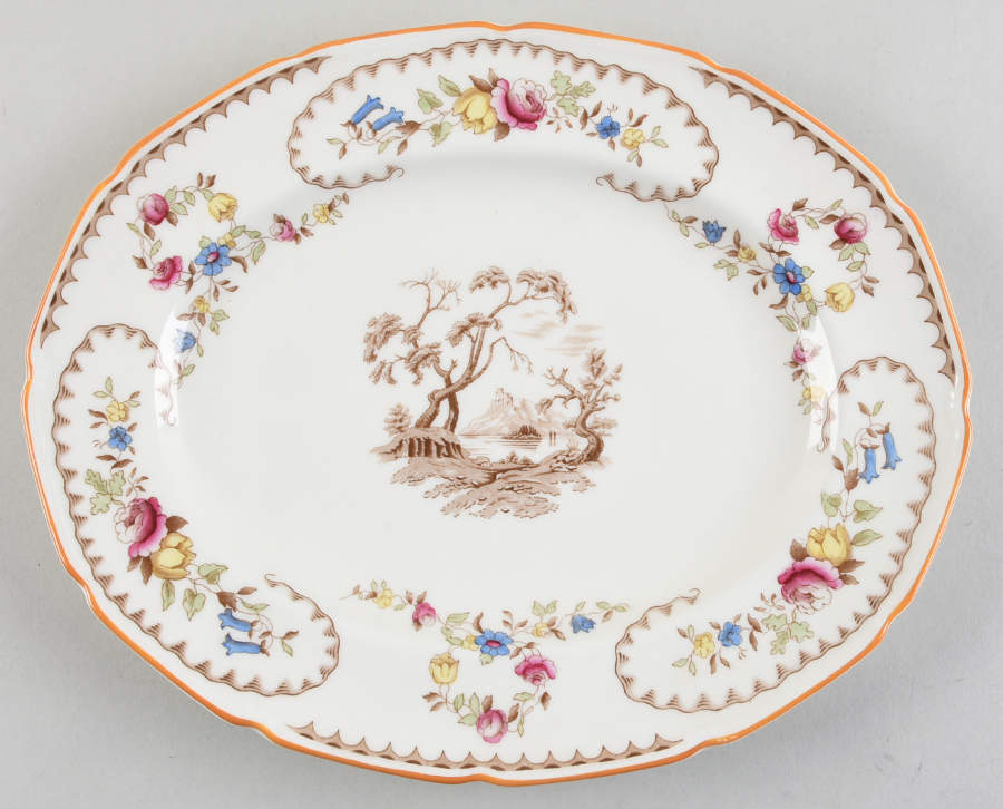 The Beaufort (Center Design) 10" Oval Serving Platter by Royal Doulton-1