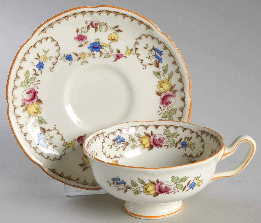 The Beaufort (Center Design) Footed Cup & Saucer Set by Royal Doulton-1