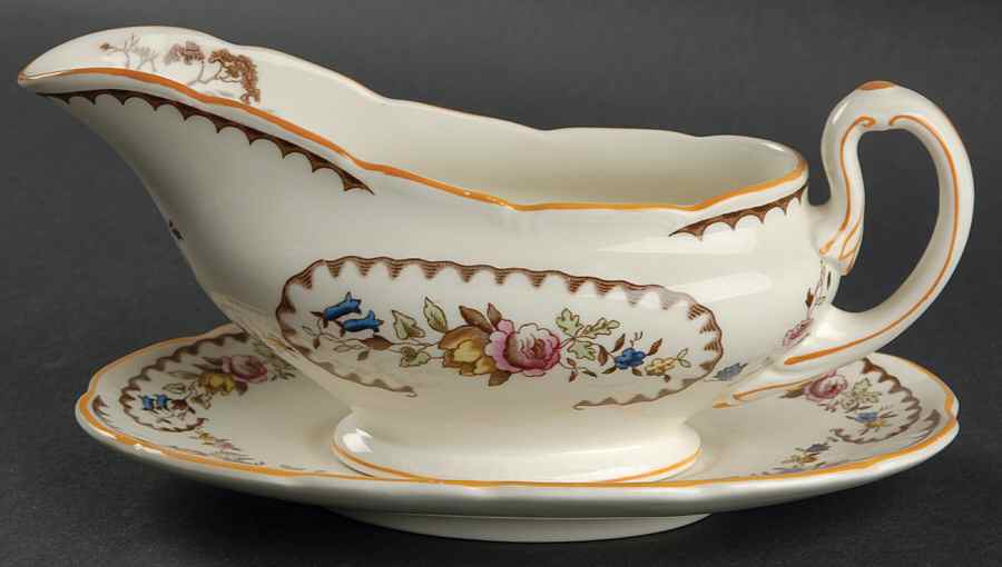 The Beaufort (Center Design) Gravy Boat & Underplate by Royal Doulton-1