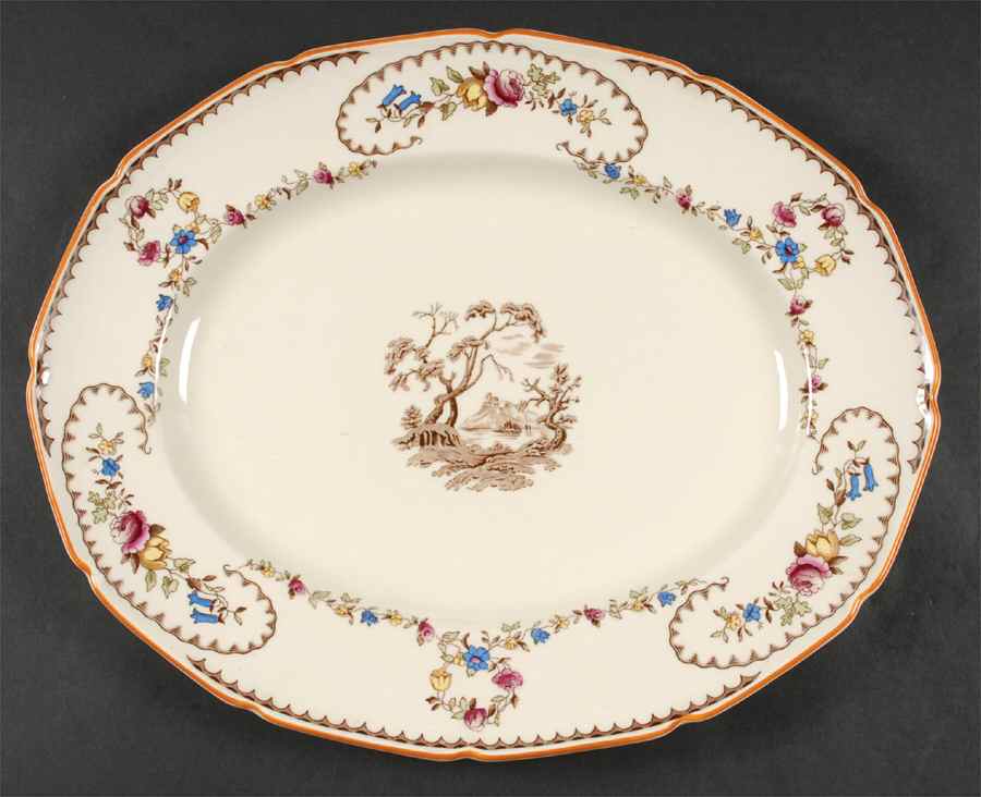 The Beaufort (Center Design) 16" Oval Serving Platter by Royal Doulton-1