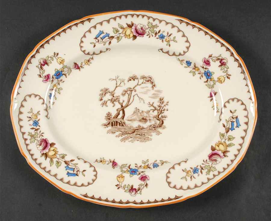 The Beaufort (Center Design) 12" Oval Serving Platter by Royal Doulton-1