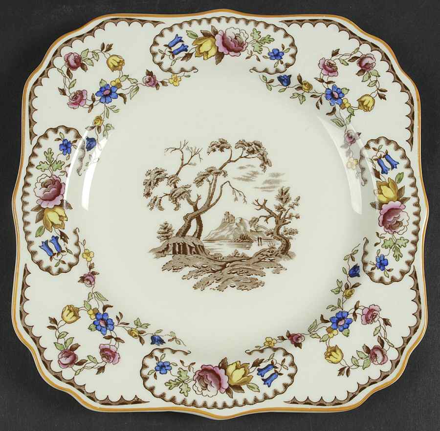 The Beaufort (Center Design) Square Salad Plate by Royal Doulton-1