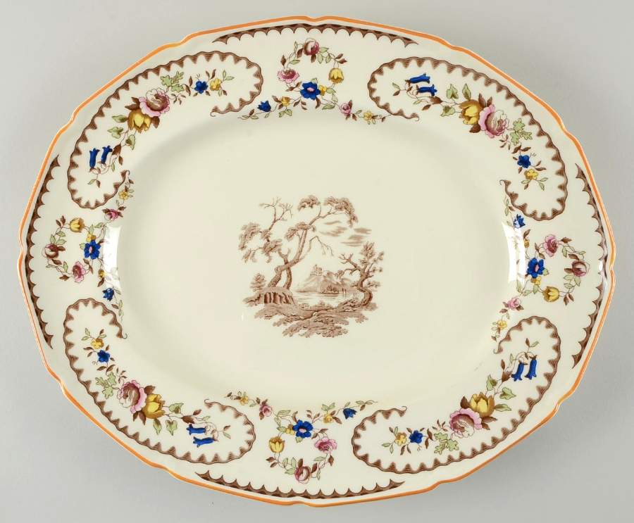 The Beaufort (Center Design) 14" Oval Serving Platter by Royal Doulton-1