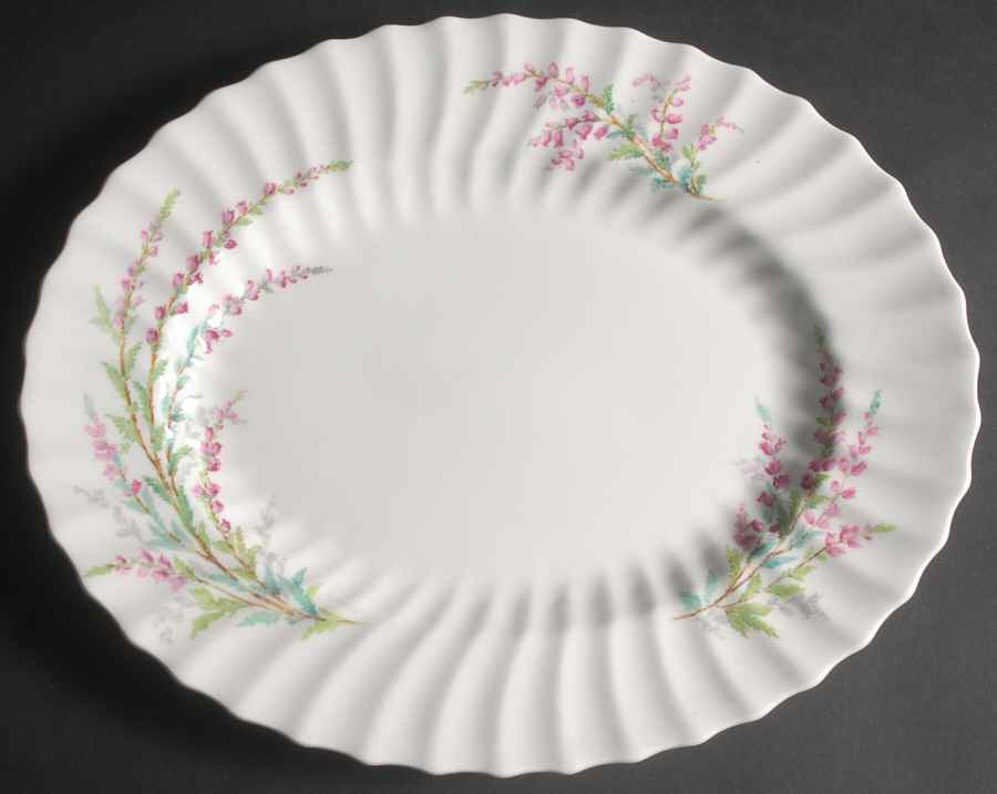 Bell Heather (Scalloped, No Trim) 14" Oval Serving Platter by Royal Doulton-1