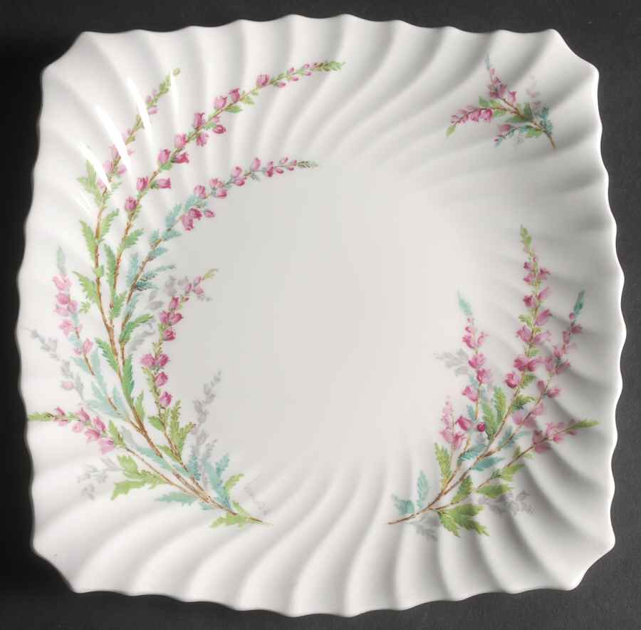 Bell Heather (Scalloped, No Trim) Square Cake Plate by Royal Doulton-1