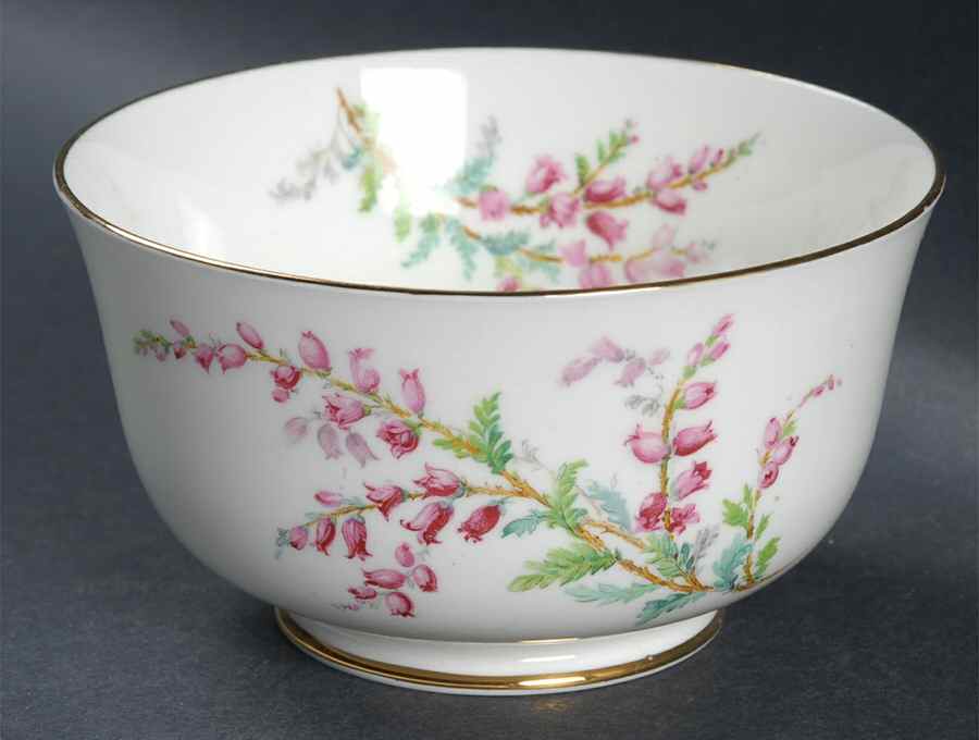 Bell Heather (Smooth, Gold Trim) Cranberry Bowl by Royal Doulton-1