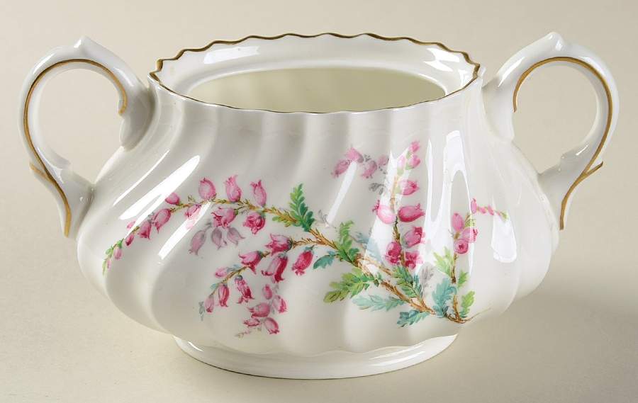 Bell Heather (Scalloped, Gold Trim) Sugar Bowl No Lid by Royal Doulton-1