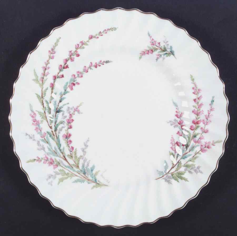 Bell Heather (Scalloped, Gold Trim) Dinner Plate by Royal Doulton-1