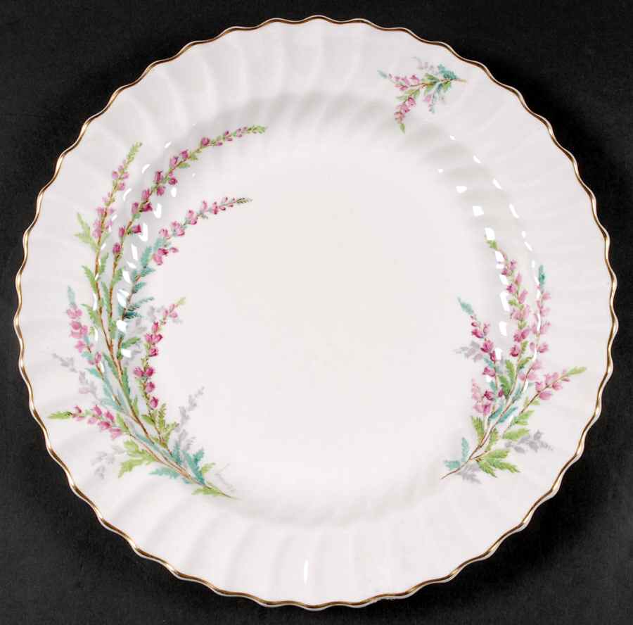 Bell Heather (Scalloped, Gold Trim) 12" Chop Plate (Round Platter) by Royal Doulton-1