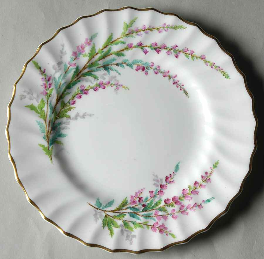 Bell Heather (Scalloped, Gold Trim) Bread & Butter Plate by Royal Doulton-1