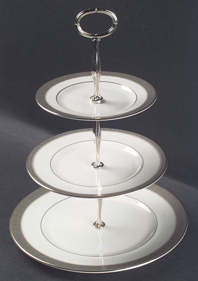 Belvedere 13 7/8"-14 1/4" 3-Tiered Serving Tray(DP,SP,BB) HC by Royal Doulton-1