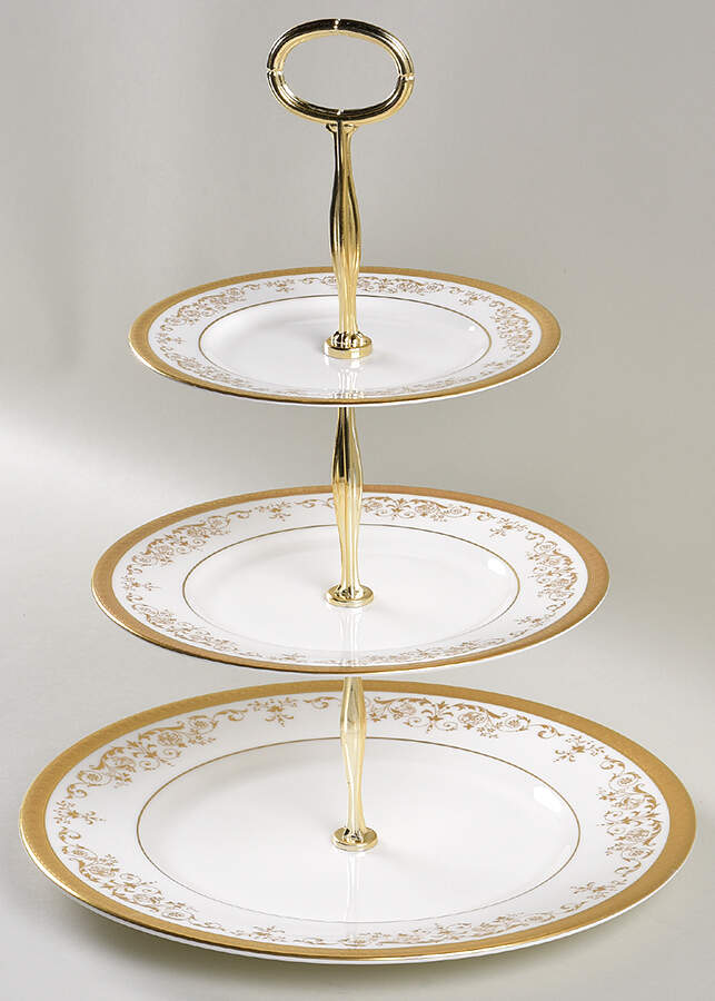Belmont 13 7/8"-14 1/4" 3-Tiered Serving Tray(DP,SP,BB) HC by Royal Doulton-1
