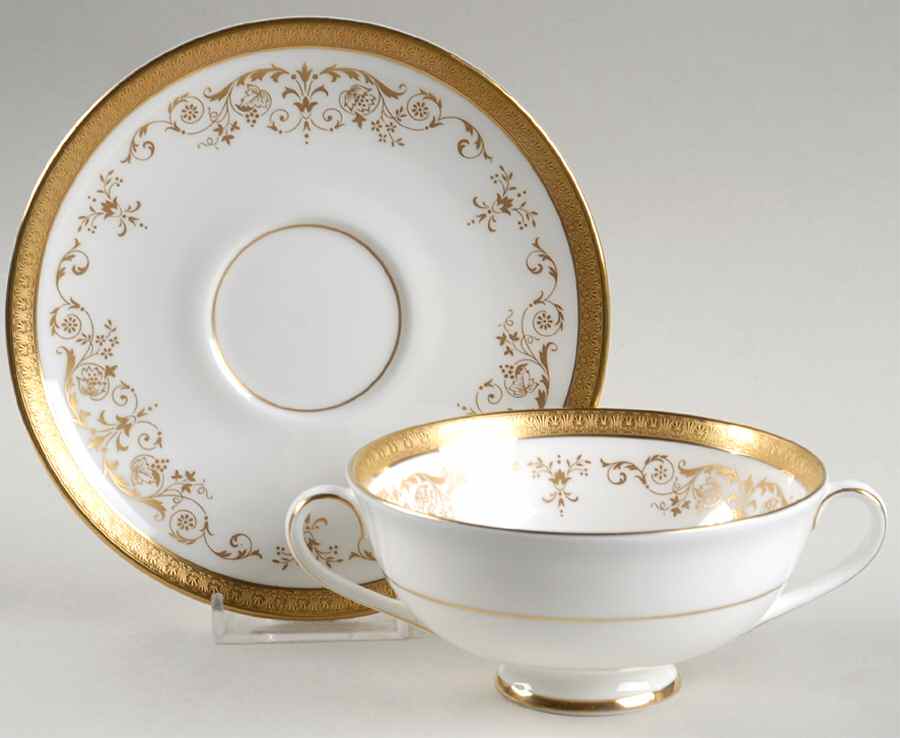 Belmont Footed Cream Soup Bowl & Saucer Set by Royal Doulton-1