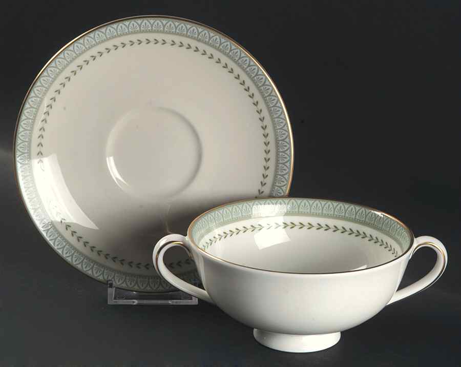 Berkshire Footed Cream Soup Bowl & Saucer Set by Royal Doulton-1