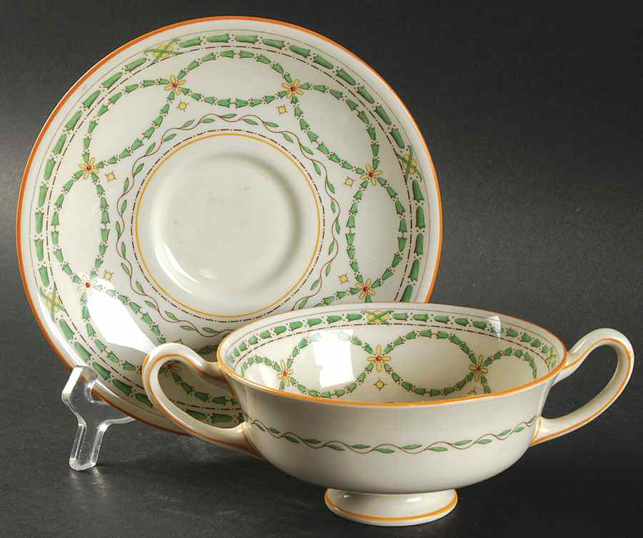 The Berkeley Footed Cream Soup Bowl & Saucer Set by Royal Doulton-1