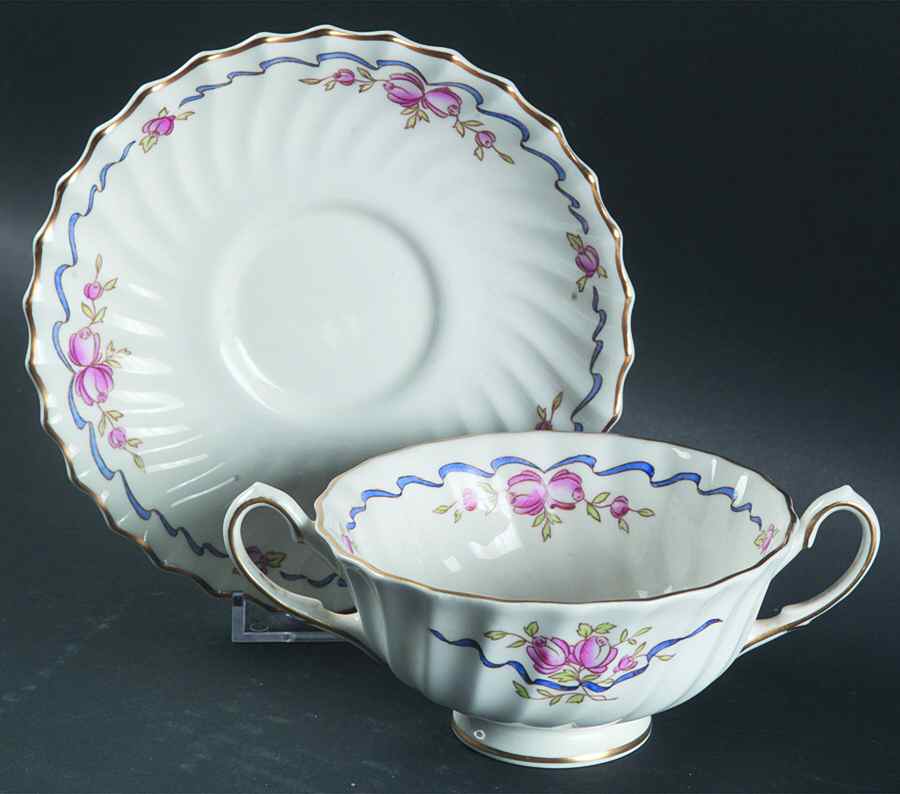 The Beverley Footed Cream Soup Bowl & Saucer Set by Royal Doulton-1