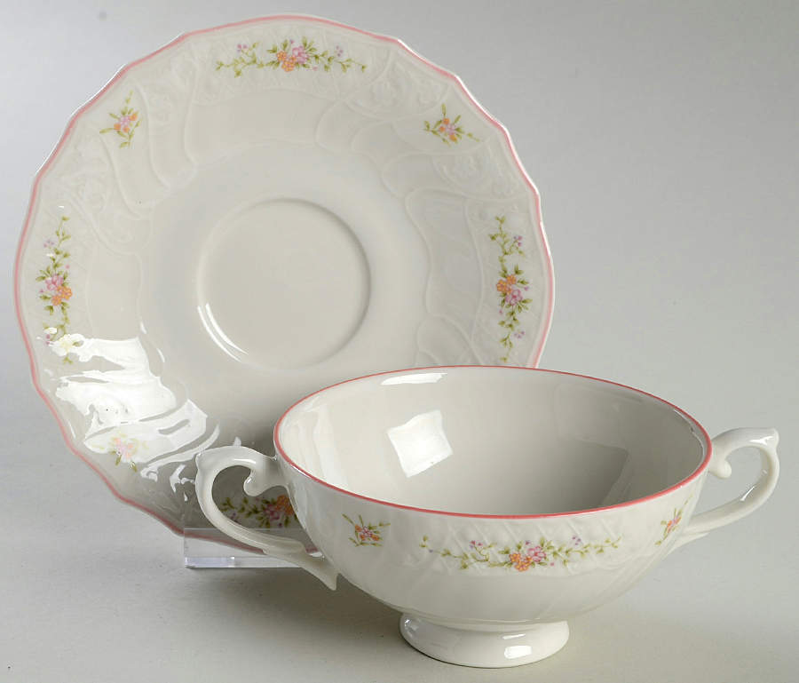 Biarritz Footed Cream Soup Bowl & Saucer Set by Royal Doulton-1
