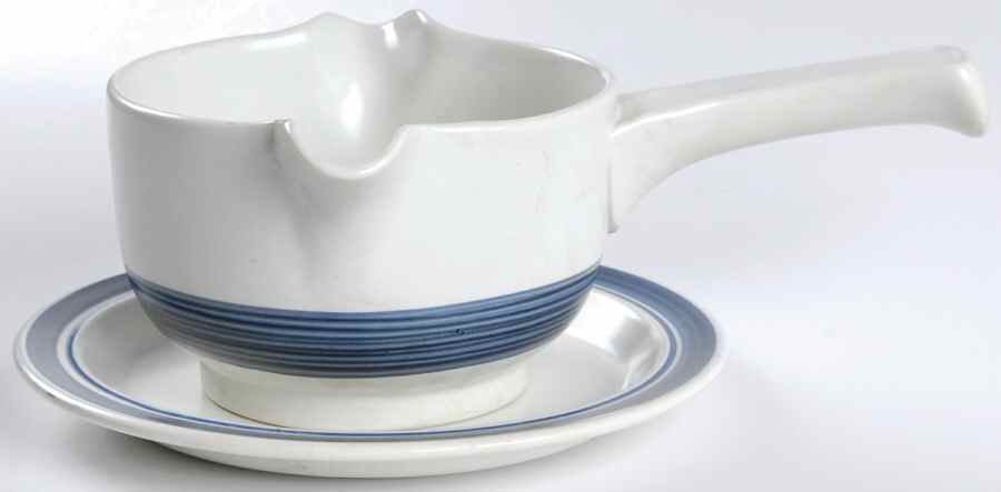 Biscay Stick Handle Gravy Boat & Saucer by Royal Doulton-1
