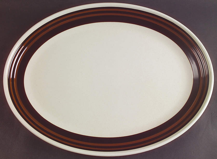 Bistro Brown 16" Oval Serving Platter by Royal Doulton-1