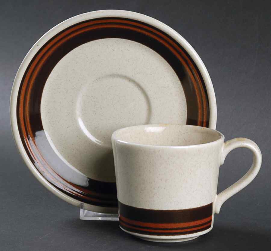 Bistro Brown Flat Cup & Saucer Set by Royal Doulton-1