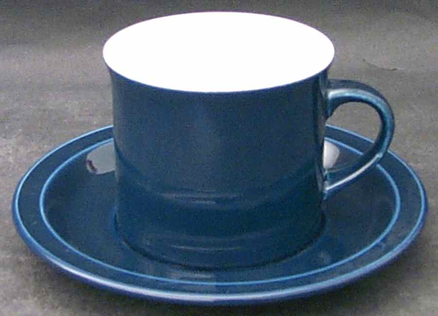 Blue Chroma Flat Cup & Saucer Set by Royal Doulton-1
