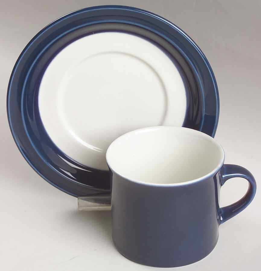 Blue Chroma Flat Cup & Saucer Set by Royal Doulton-1