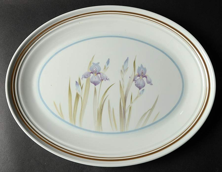 Blue Iris 13" Oval Serving Platter by Royal Doulton-1