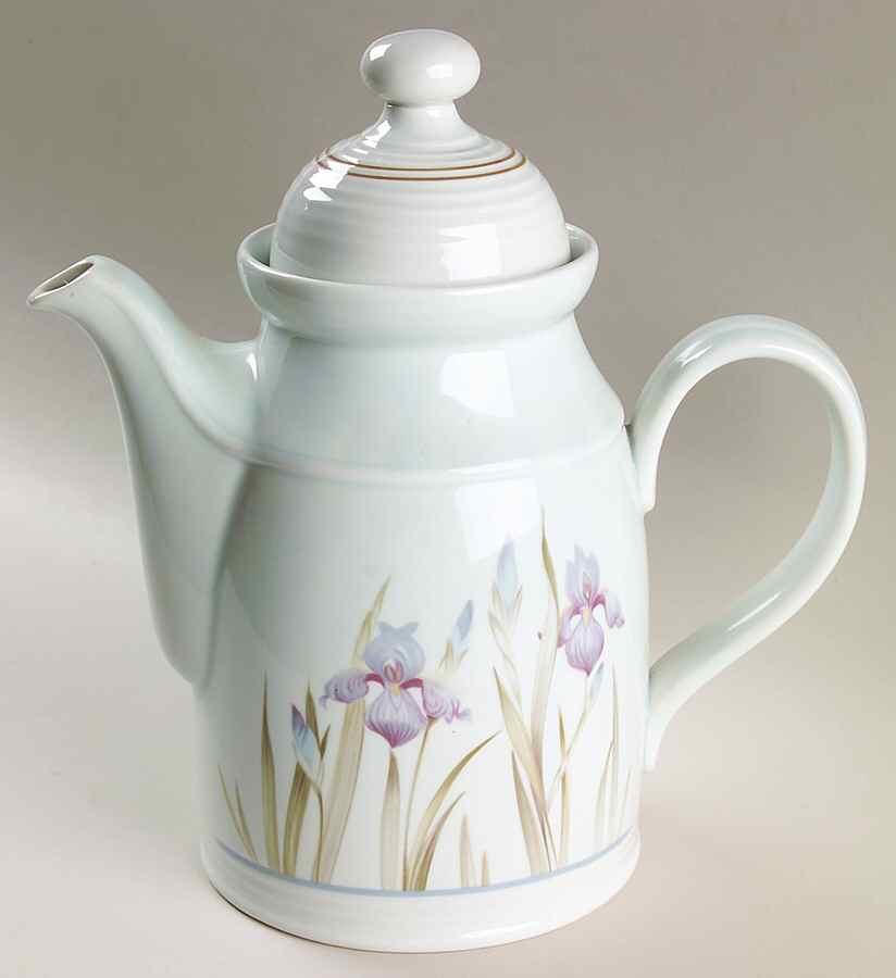 Blue Iris Coffee Pot & Lid by Royal Doulton-1