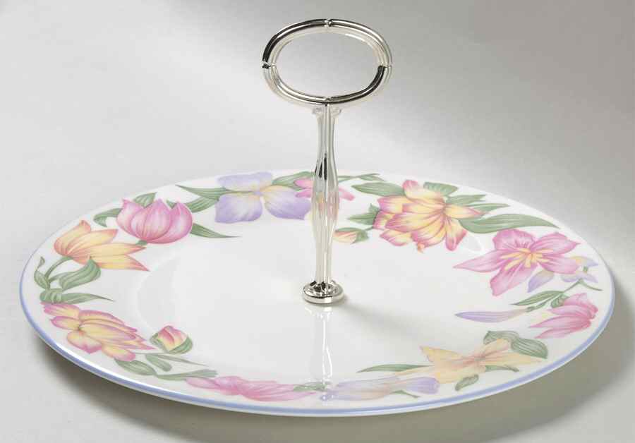 Blooms Round Serving Plate with Handle (DP) by Royal Doulton-1