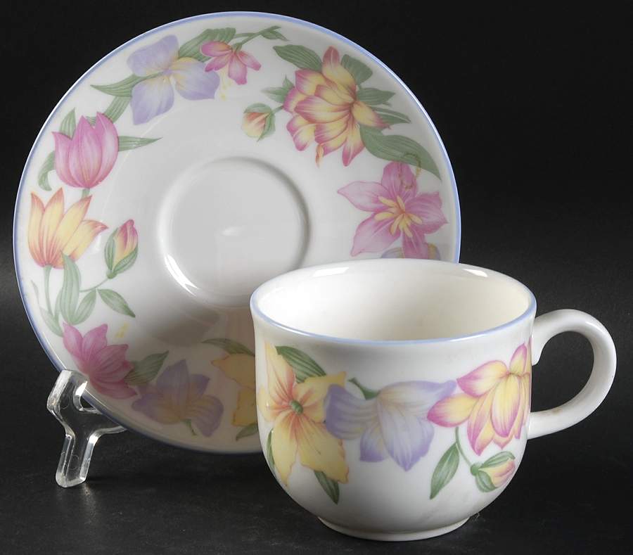 Blooms Flat Cup & Saucer Set by Royal Doulton-1