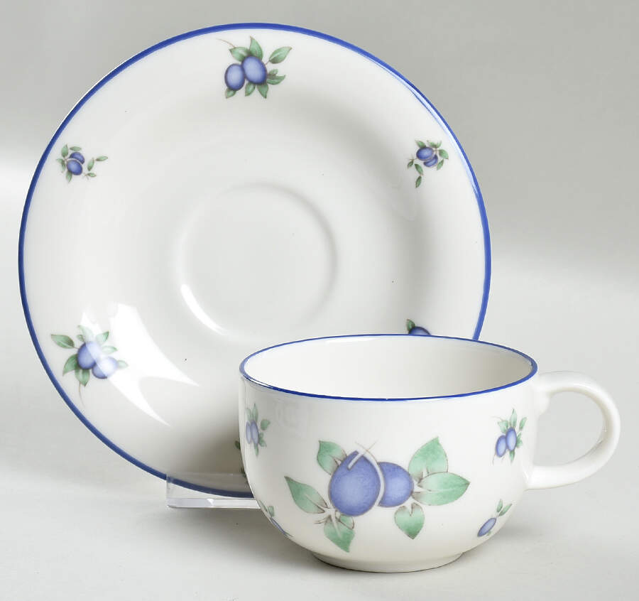 Blueberry Flat Cup & Saucer Set by Royal Doulton-1