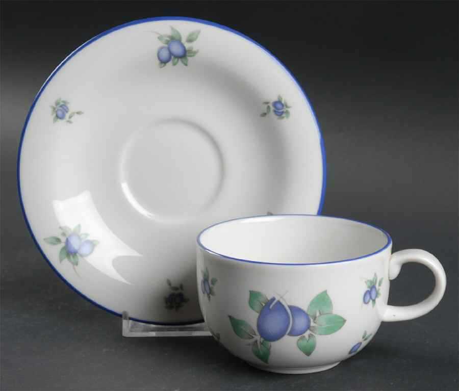 Blueberry Flat Cup & Saucer Set by Royal Doulton-1