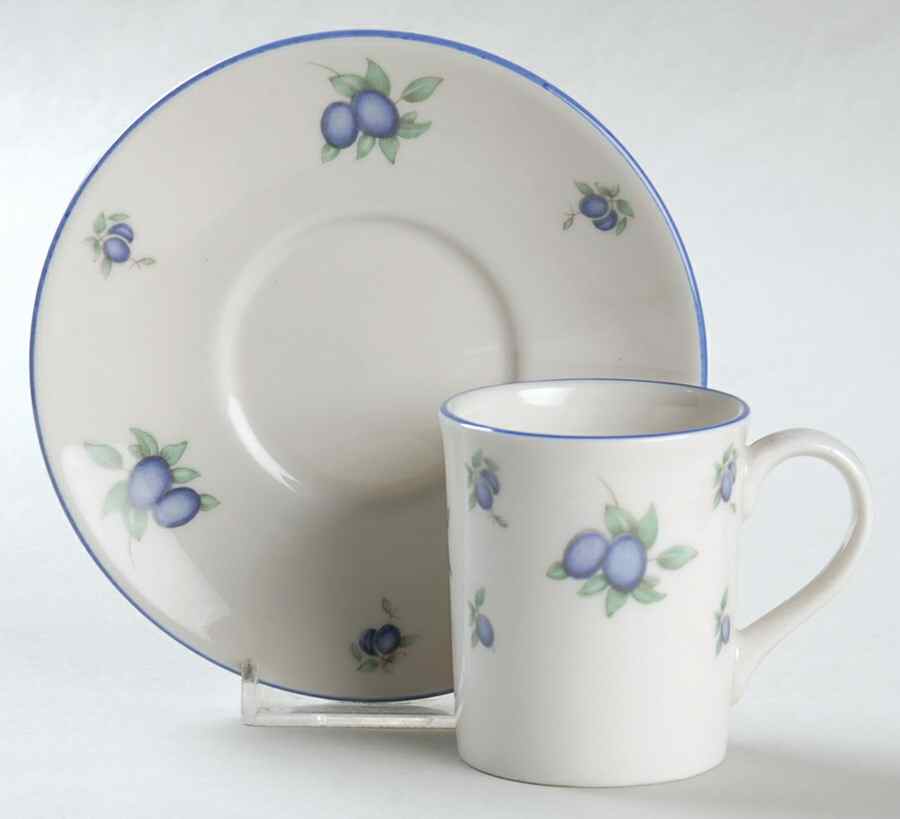 Blueberry Flat Demitasse Cup & Saucer Set by Royal Doulton-1